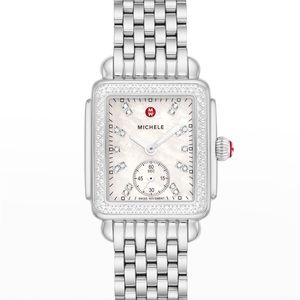 Preloved Michele Deco Stainless Steel Diamond Bracelet Watch